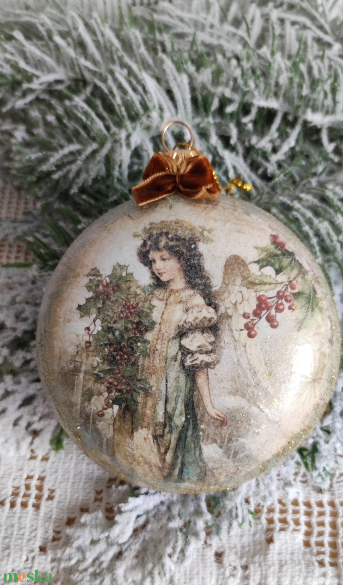 Nagyméretű medalion karácsonyfadísz - karácsony - karácsonyi lakásdekoráció - karácsonyfadíszek - Meska.hu