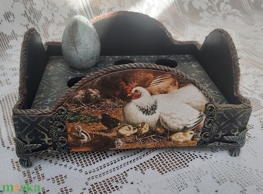 Vintage tojástartó - ünnepi díszek, dekorációk - húsvéti díszek és dekorációk - húsvéti tojástartó - Meska.hu