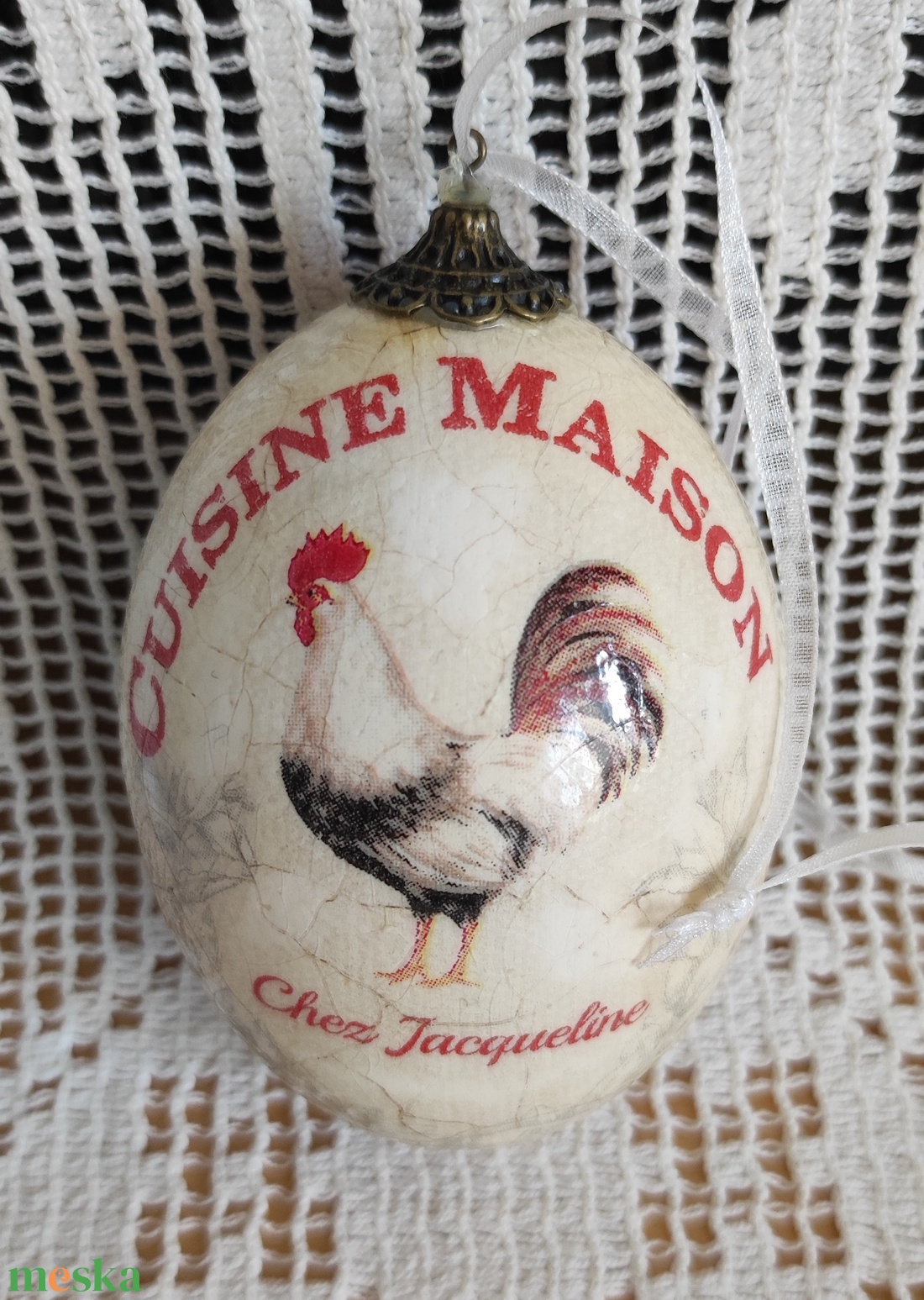 Felakasztható tojások antikolással - ünnepi díszek, dekorációk - húsvéti díszek és dekorációk - húsvéti tojás, hímestojás - Meska.hu