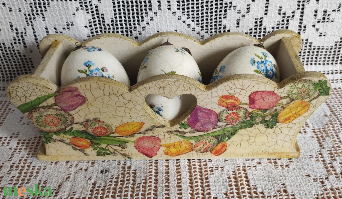 Húsvéti kosárka, tojástartó - ünnepi díszek, dekorációk - húsvéti díszek és dekorációk - húsvéti tojástartó - Meska.hu