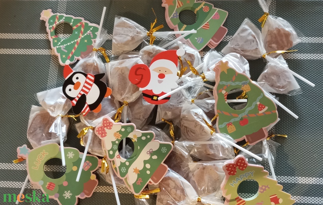 Karácsonyi mézes nyalóka  - élelmiszer - édesség - nyalóka - Meska.hu