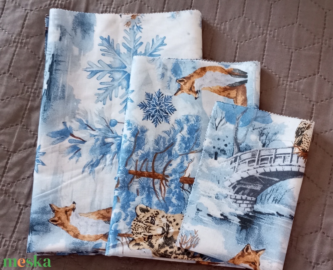 Karácsonyi méhviasz kendő szett - táska & tok - uzsonna- & ebéd tartó - szendvics csomagoló - Meska.hu