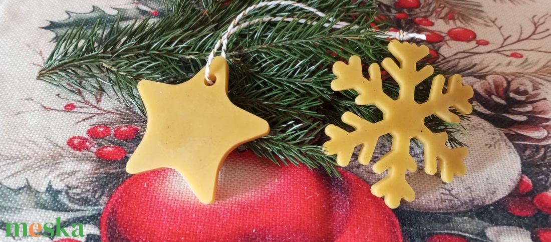 Méhviasz karácsonyfa dísz  - karácsony - karácsonyi lakásdekoráció - karácsonyfadíszek - Meska.hu