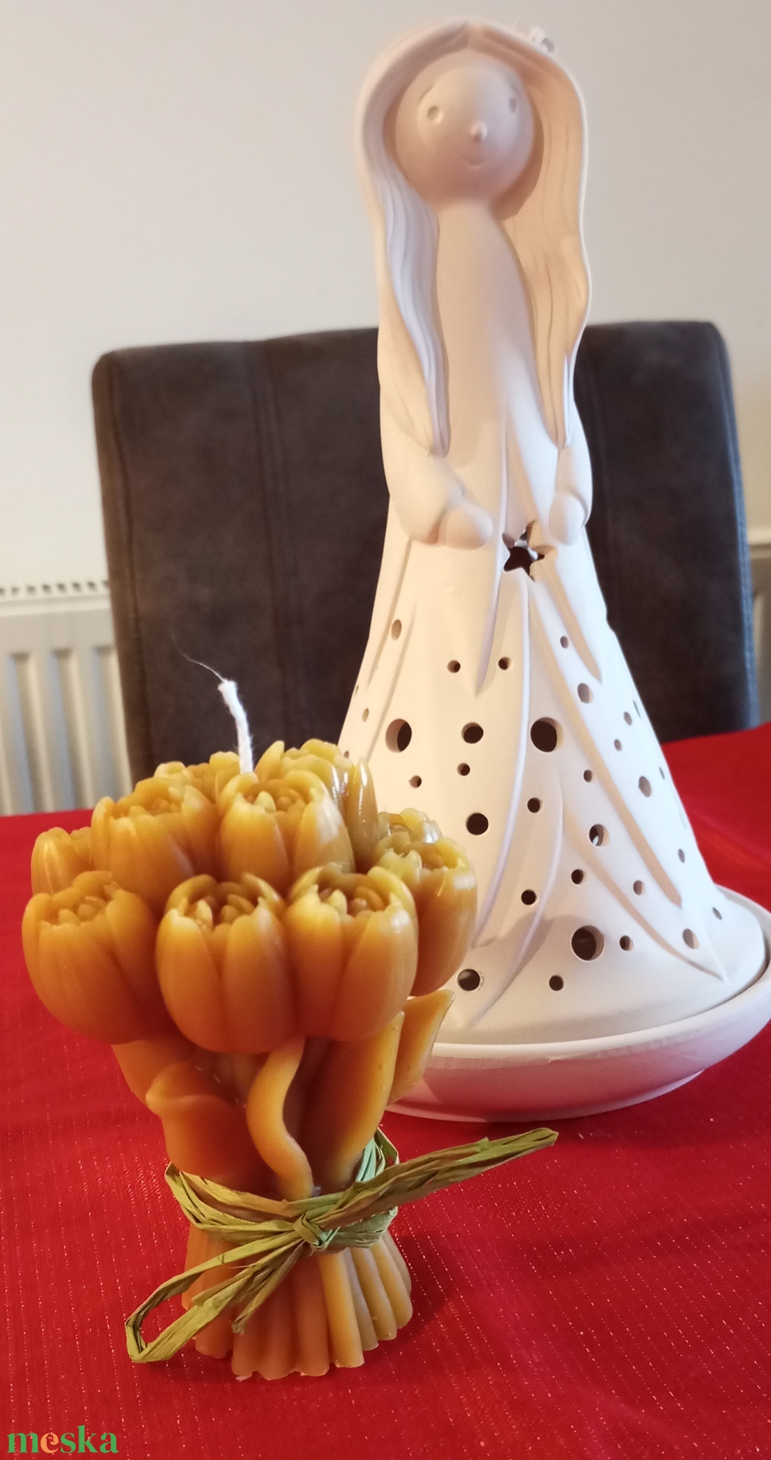 Csokor tulipán gyertya méhviaszból  - otthon & életmód - gyertya, illat, aroma - gyertya - Meska.hu