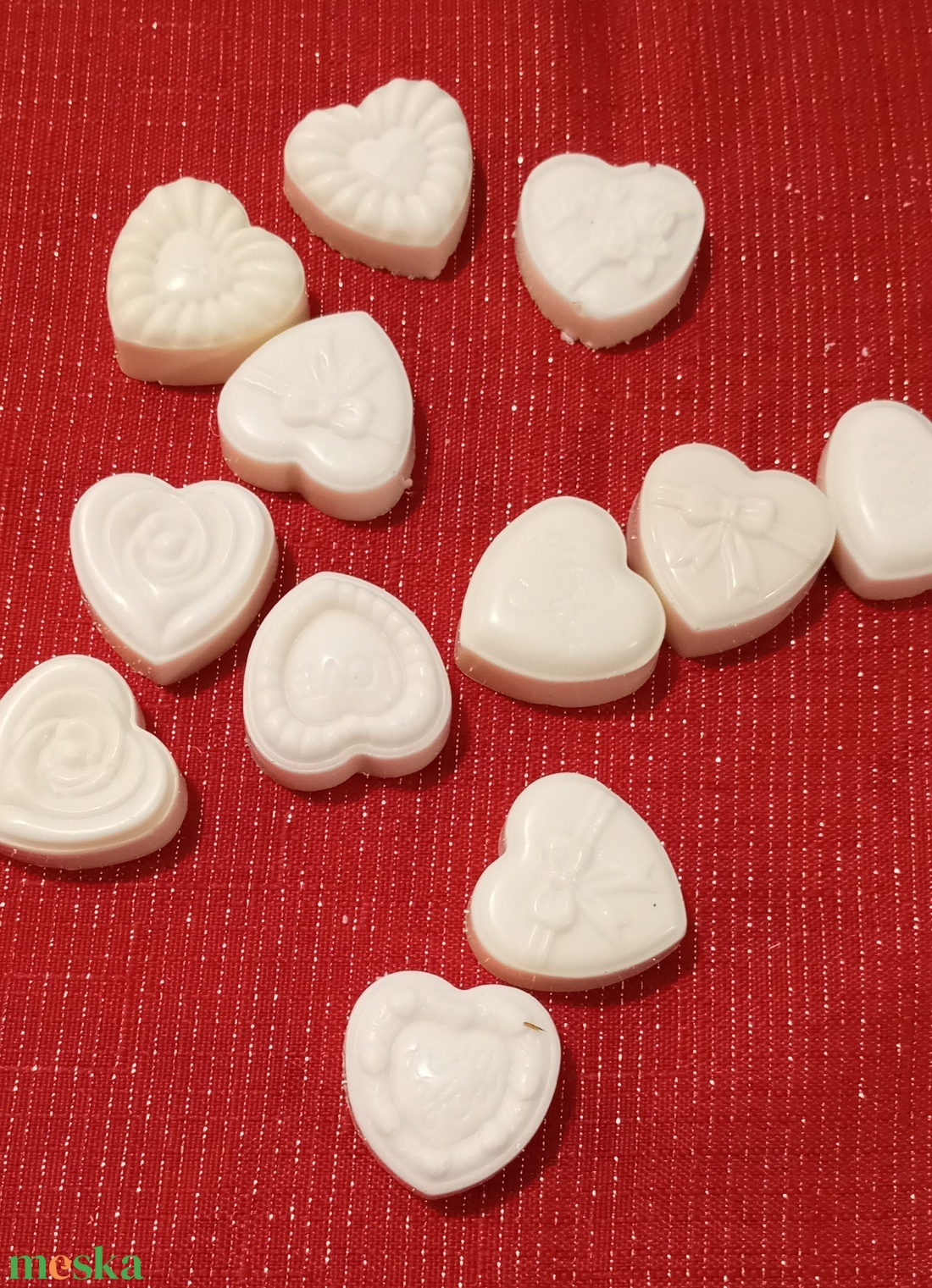 Mini szív alakú méhviaszos szappan  - szépségápolás - szappan & fürdés - kézműves szappan - Meska.hu