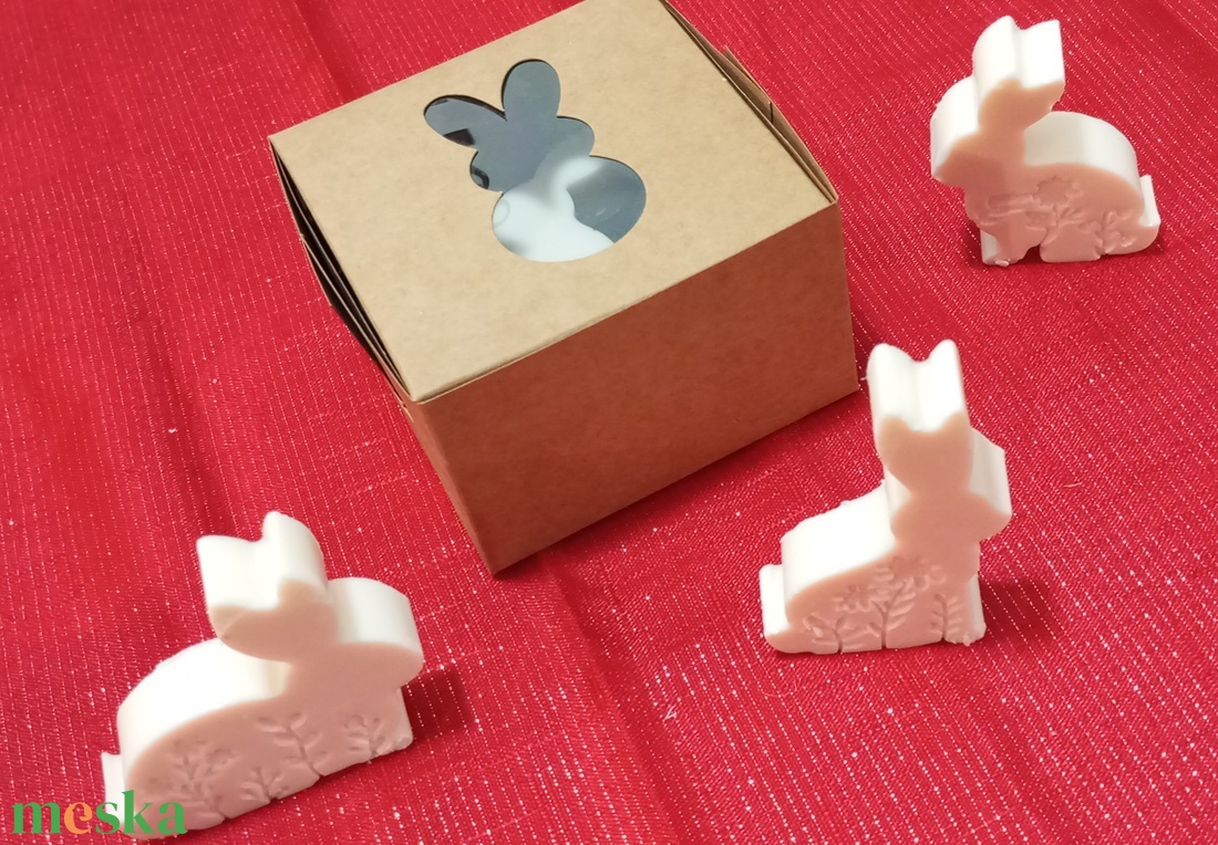 Díszcsomagolásban nyuszi alakú méhviaszos szappan  - szépségápolás - szappan & fürdés - kézműves szappan - Meska.hu