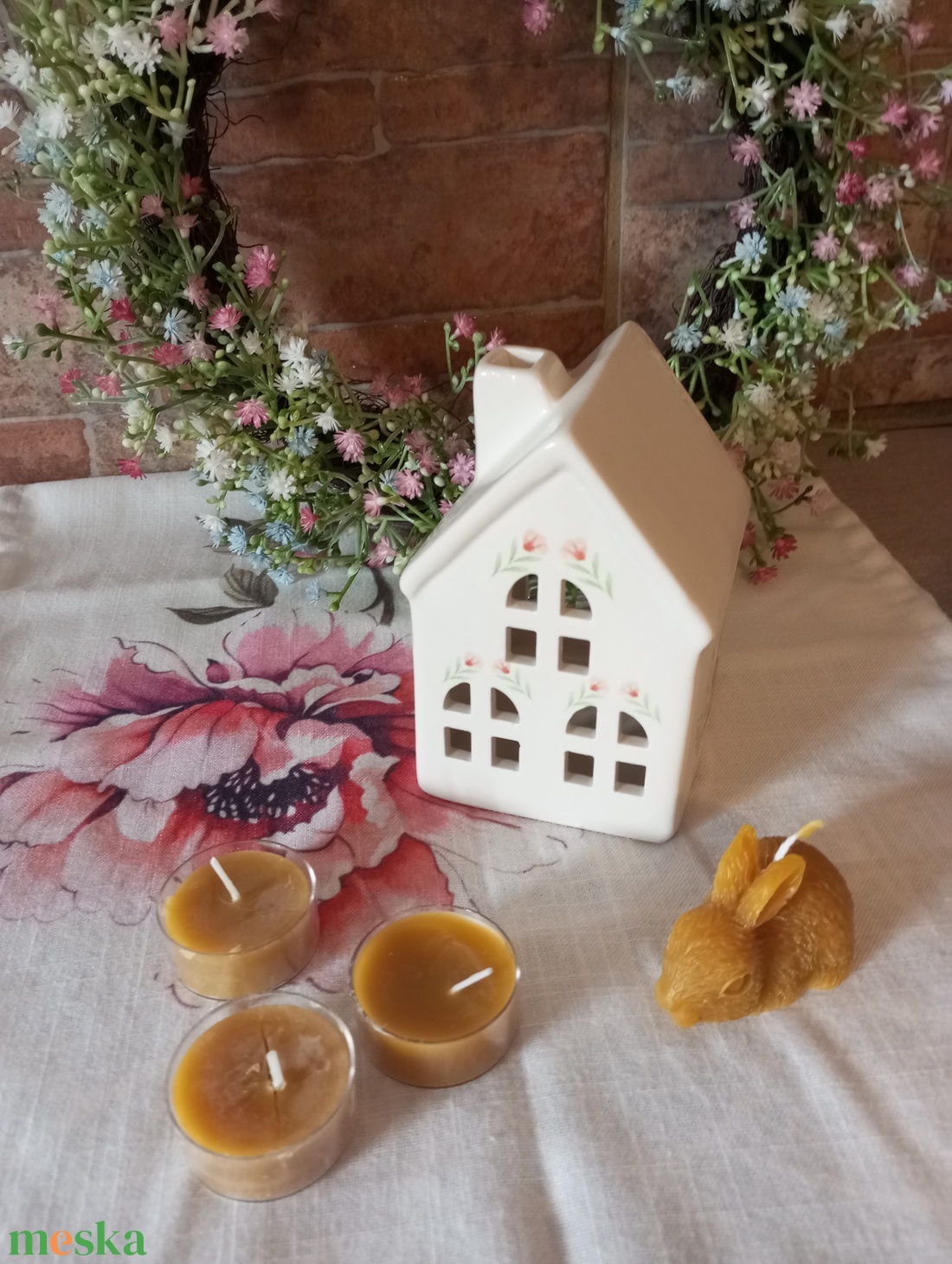 Nyuszis teamécses tartó  - ünnepi díszek, dekorációk - húsvéti díszek és dekorációk - húsvéti gyertya - Meska.hu