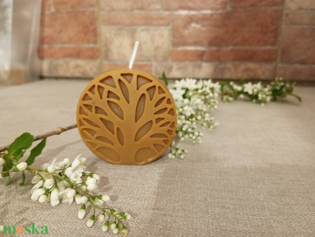 Életfás gyertya méhviaszból  - otthon & életmód - gyertya, illat, aroma - gyertya - Meska.hu