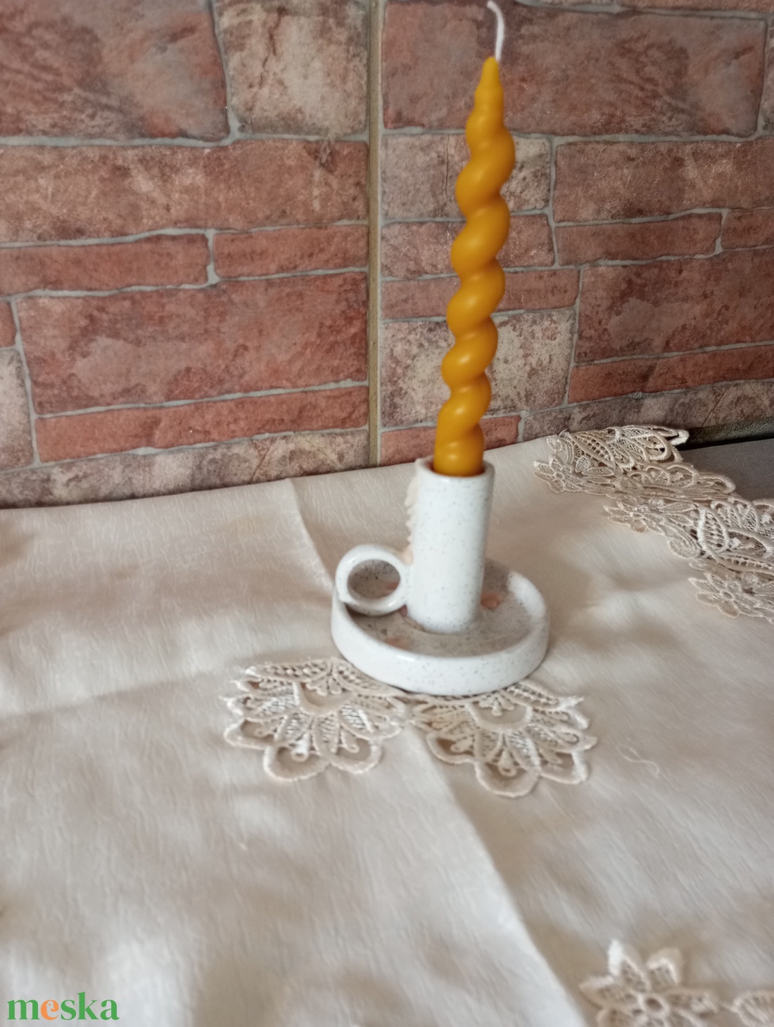 Csavart száll gyertya méhviaszból  - otthon & életmód - gyertya, illat, aroma - gyertya - Meska.hu