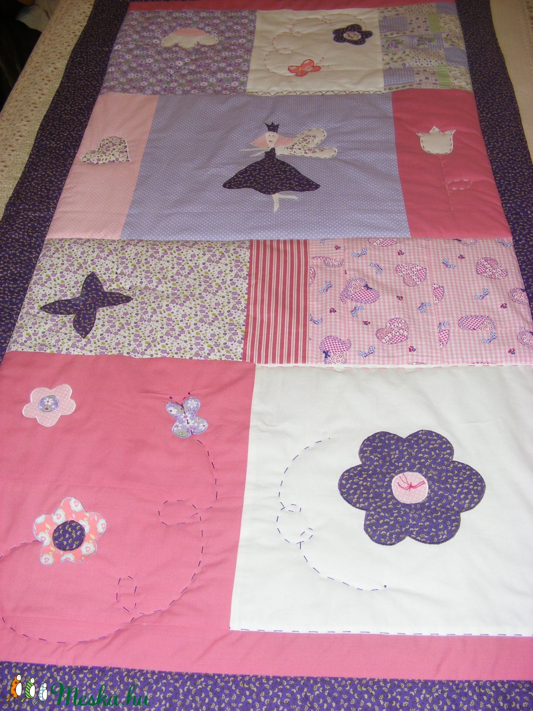 Tündéres patchwork takaró, falvédőnek is alkalmas - otthon & életmód - lakástextil - ágynemű - Meska.hu Tündéres patchwork takaró, falvédőnek is alkalmas - otthon & életmód - lakástextil - ágynemű - Meska.hu