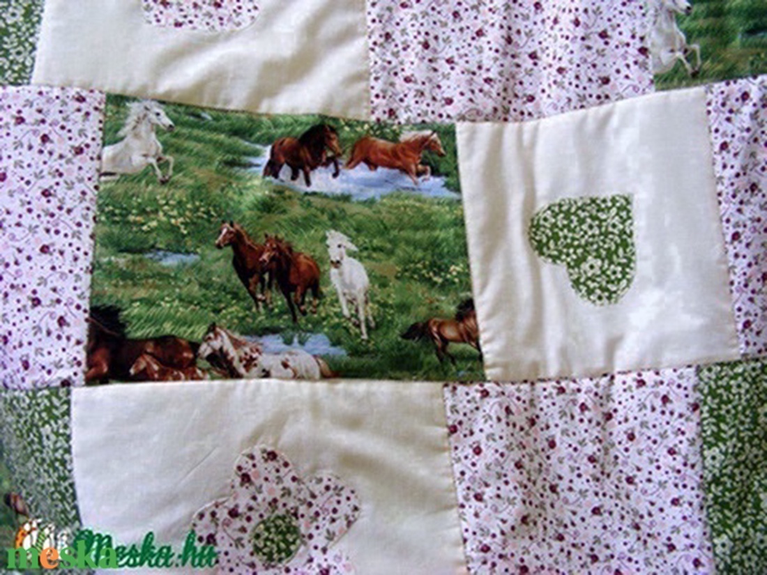 patchwork takaró lovas mintás - otthon & lakás - lakástextil - felnőtt takaró, pléd - Meska.hu