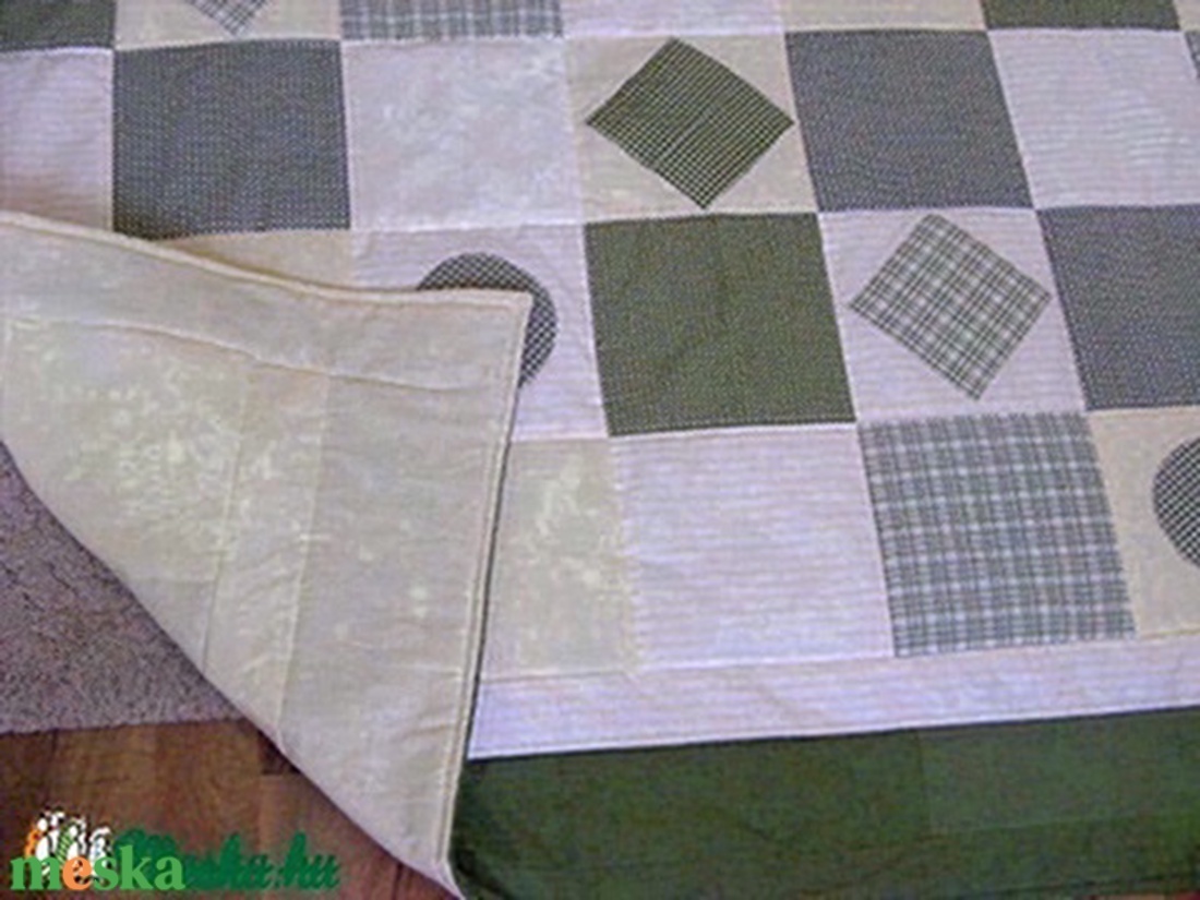 Zöld kockás patchwork takaró, falvédő szettben - otthon & életmód - lakástextil - ágytakaró - Meska.hu Zöld kockás patchwork takaró, falvédő szettben - otthon & életmód - lakástextil - ágytakaró - Meska.hu