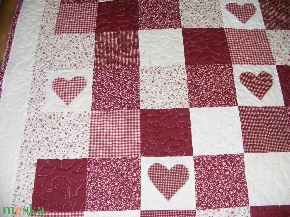 patchwork takaró apró kockákból, szívecskékkel diszítve, country stílusban - otthon & életmód - lakástextil - ágytakaró - Meska.hu patchwork takaró apró kockákból, szívecskékkel diszítve, country stílusban - otthon & életmód - lakástextil - ágytakaró - Meska.hu