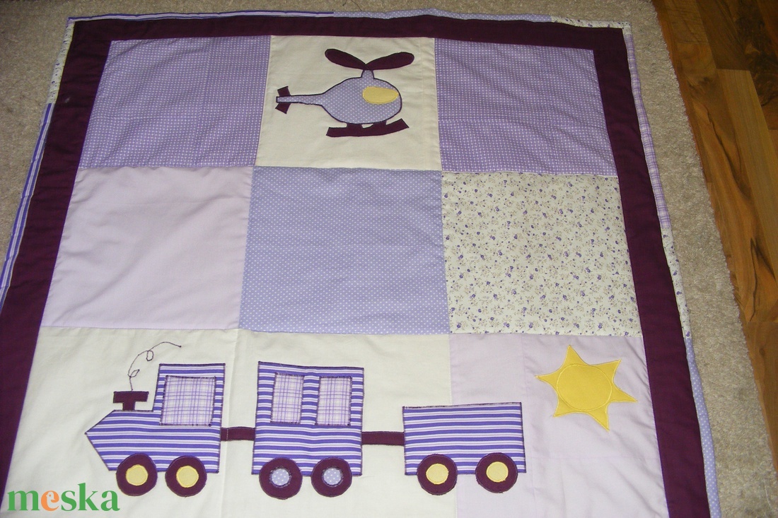 patchwork takaró, falvédő járművekkel - otthon & életmód - lakástextil - ágytakaró - Meska.hu
