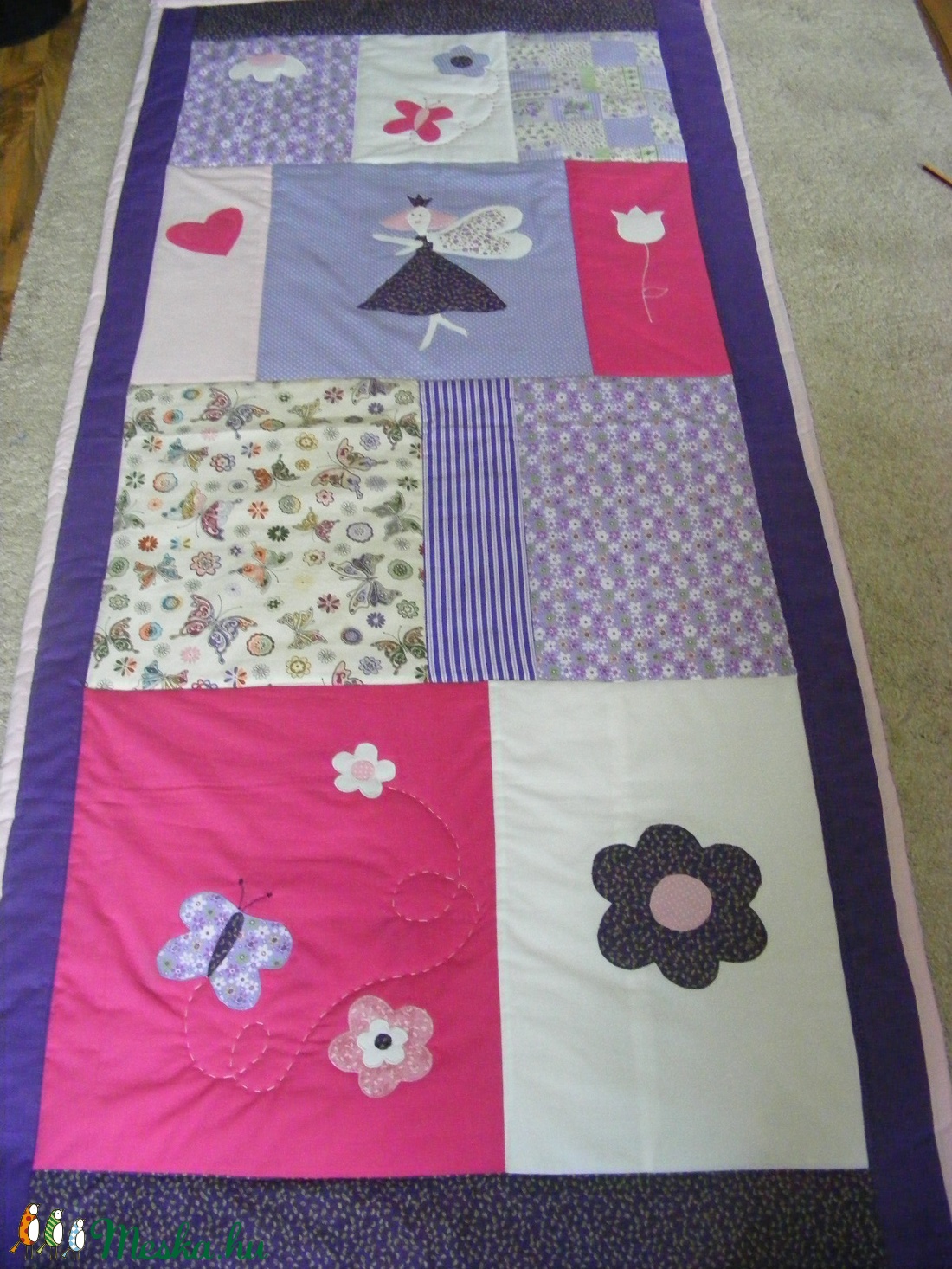 Tündéres patchwork takaró, falvédőnek is alkalmas - otthon & életmód - lakástextil - ágynemű - Meska.hu