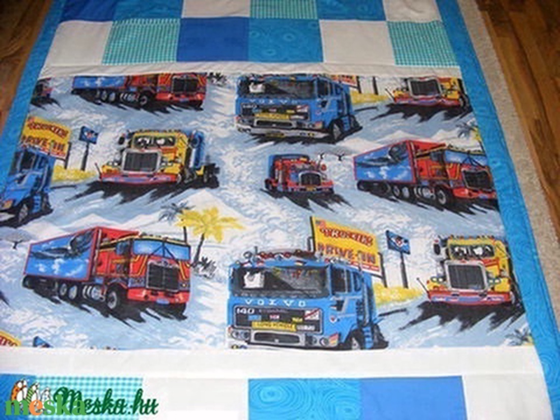 patchwork kamionos takaró,  - otthon & életmód - babaszoba, gyerekszoba - Meska.hu