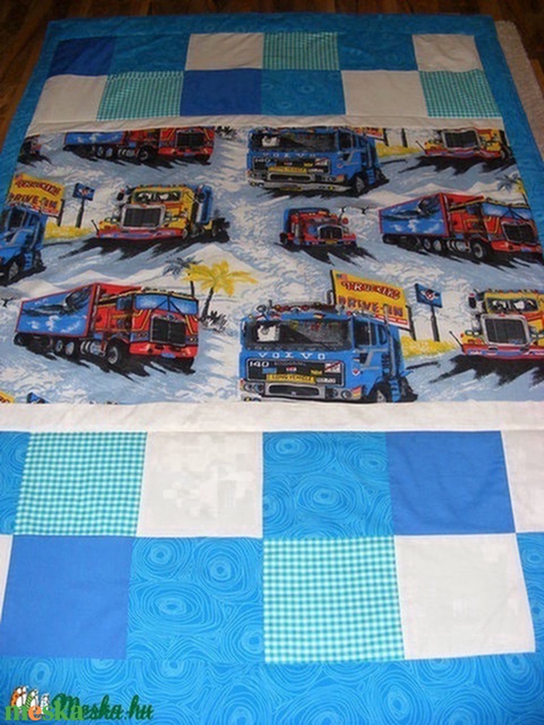 patchwork kamionos takaró,  - otthon & életmód - babaszoba, gyerekszoba - Meska.hu