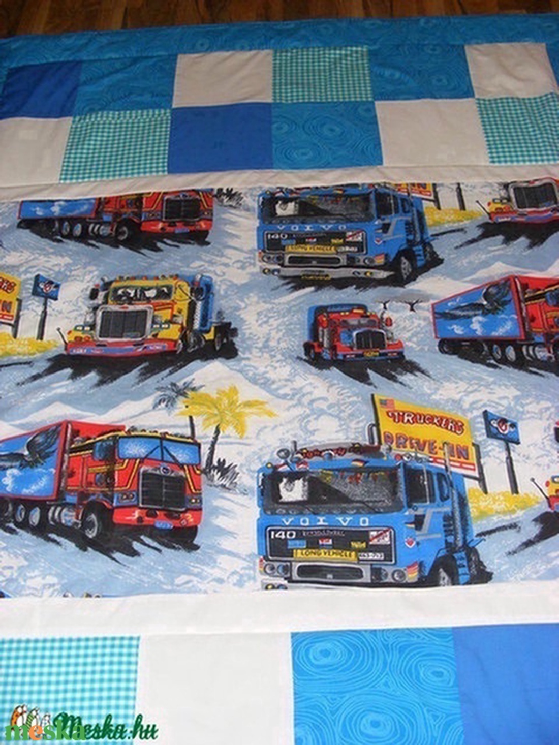 patchwork kamionos takaró,  - otthon & életmód - babaszoba, gyerekszoba - Meska.hu