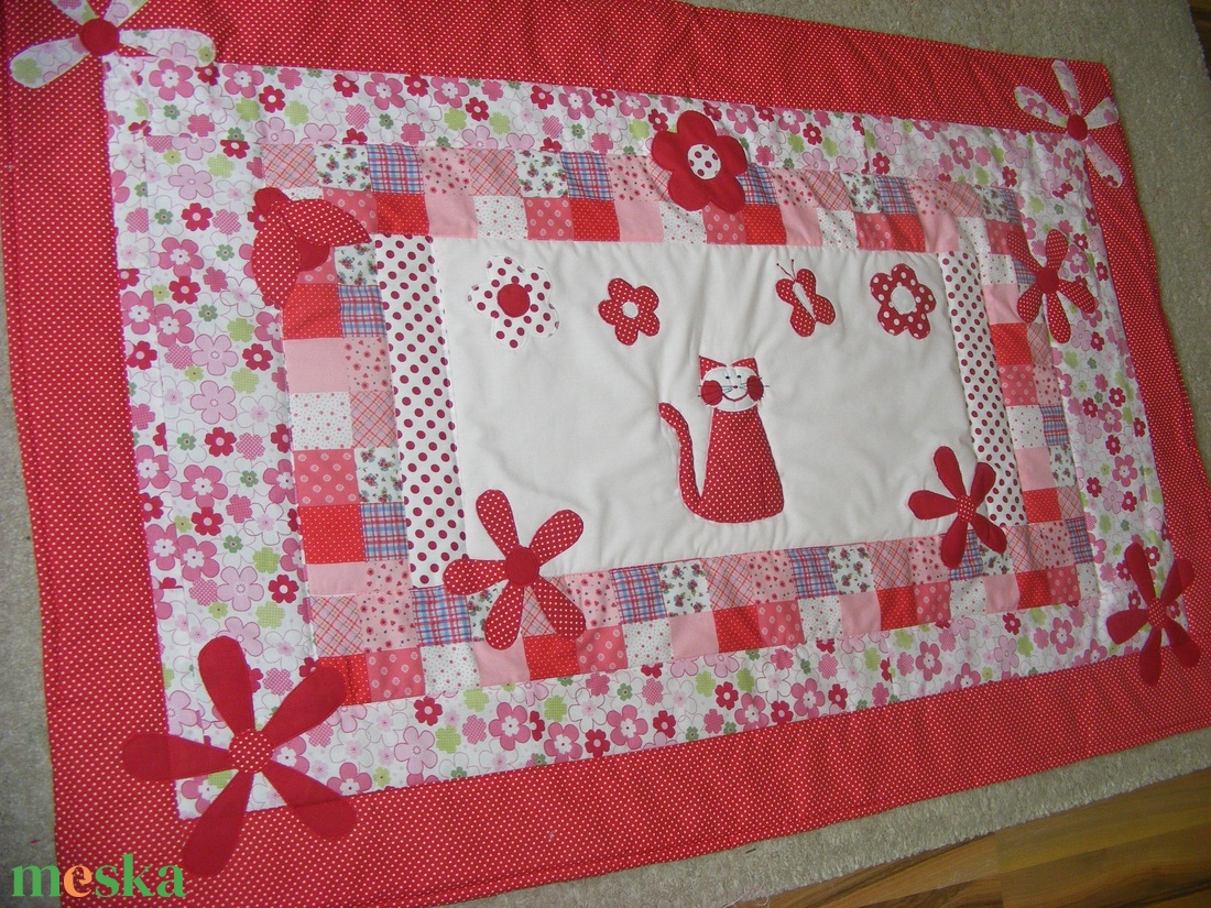 Patchwork takaró, piros-pöttyös, falvédőnek is megfelel, cicás - otthon & lakás - babaszoba, gyerekszoba - babatakaró, gyerek pléd - Meska.hu Patchwork takaró, piros-pöttyös, falvédőnek is megfelel, cicás - otthon & lakás - babaszoba, gyerekszoba - babatakaró, gyerek pléd - Meska.hu