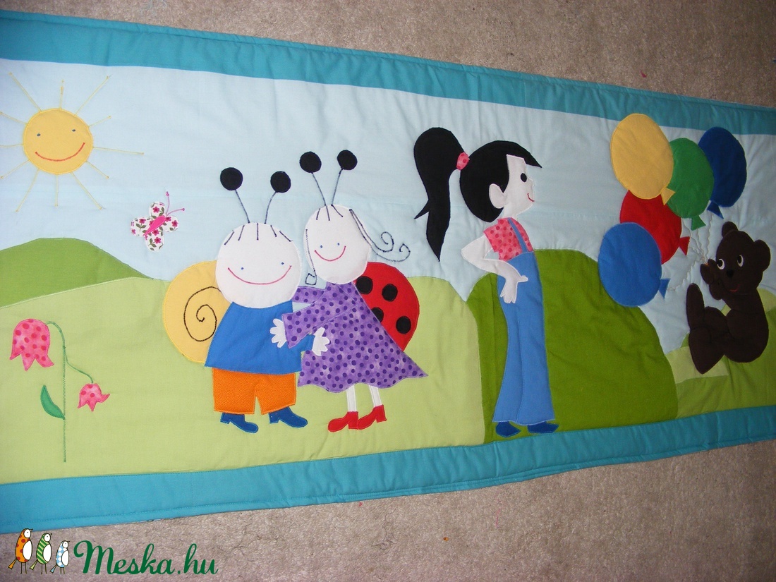 Patchwork falvédő Annipanni és Boribon, Bogyó és Babóca  -  - Meska.hu