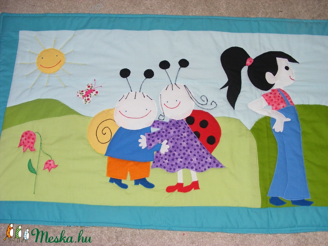 Patchwork falvédő Annipanni és Boribon, Bogyó és Babóca  -  - Meska.hu