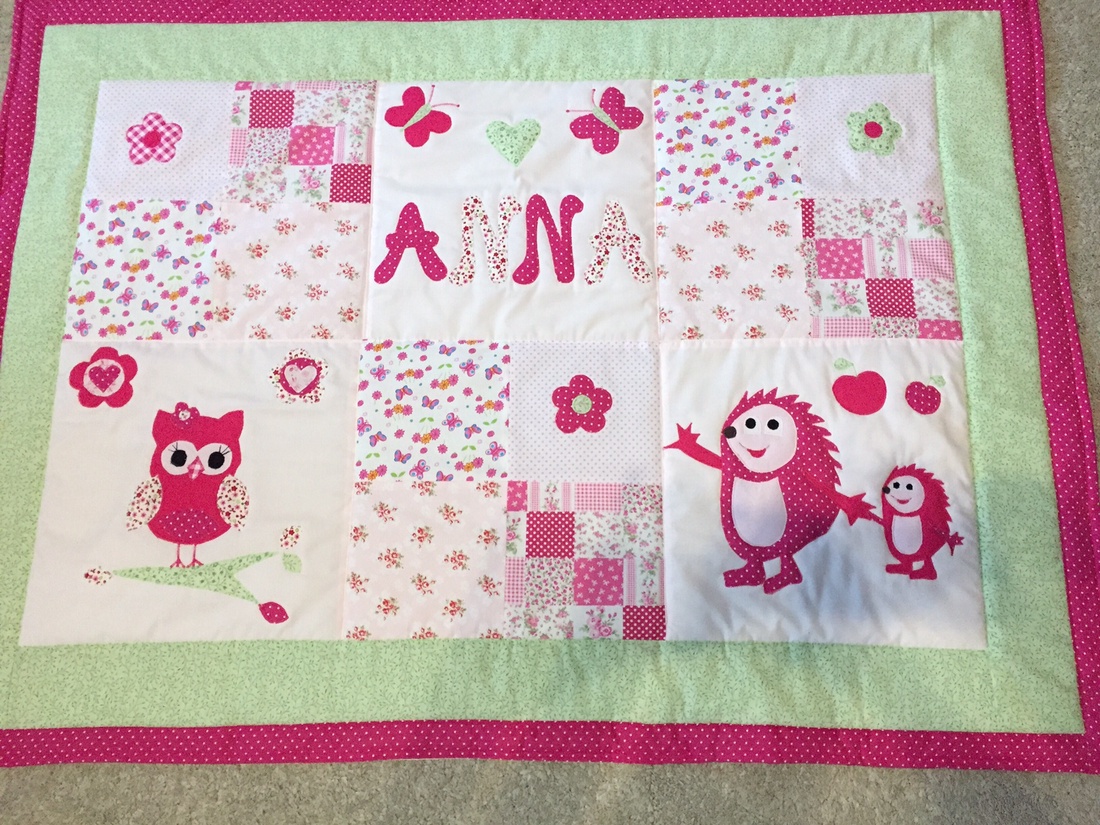 Patchwork takaró, süni, bagoly falvédőnek is megfelel, cicás -  - Meska.hu
