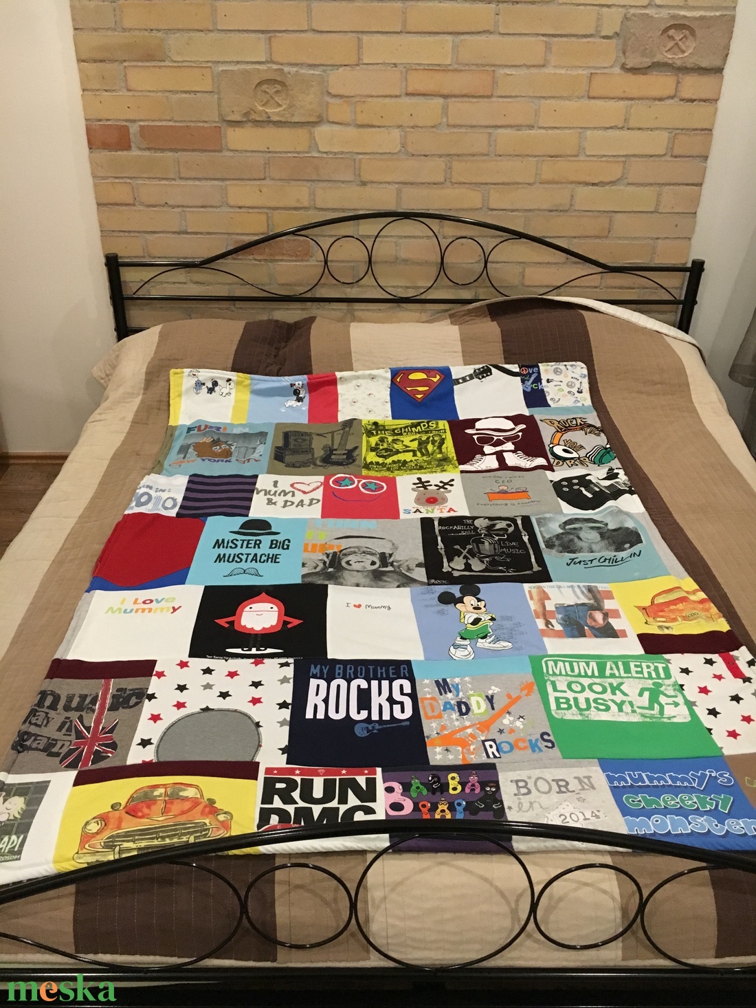 Patchwork takaró egyedi pólókból, baby body-ból, rugikból - otthon & életmód - lakástextil - ágytakaró - Meska.hu