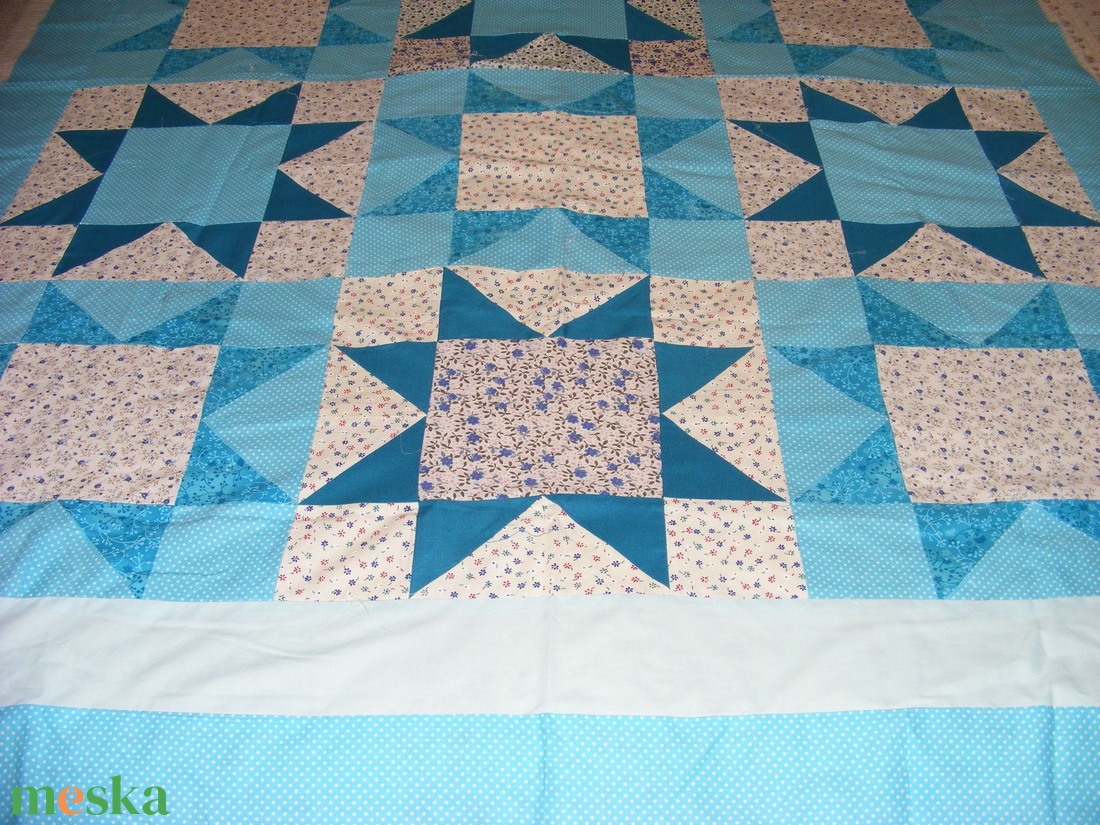 Türkiz csillagmintás patchwork ágytakaró, takaró - otthon & életmód - lakástextil - ágytakaró - Meska.hu Türkiz csillagmintás patchwork ágytakaró, takaró - otthon & életmód - lakástextil - ágytakaró - Meska.hu