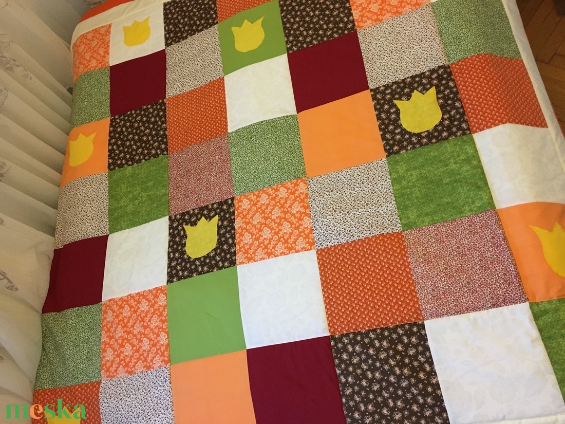 patchwork takaró, tulipánnal - otthon & életmód - lakástextil - felnőtt takaró, pléd - Meska.hu patchwork takaró, tulipánnal - otthon & életmód - lakástextil - felnőtt takaró, pléd - Meska.hu