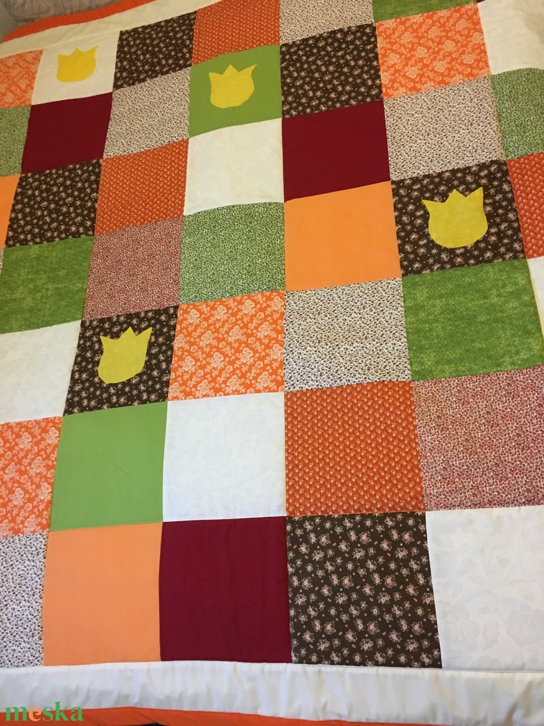patchwork takaró, tulipánnal - otthon & életmód - lakástextil - felnőtt takaró, pléd - Meska.hu patchwork takaró, tulipánnal - otthon & életmód - lakástextil - felnőtt takaró, pléd - Meska.hu