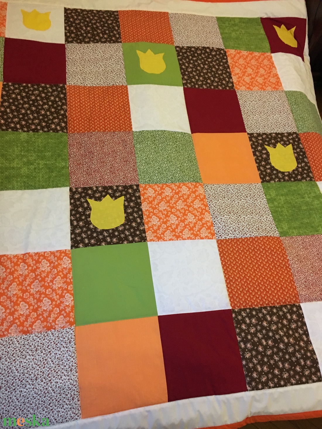 patchwork takaró, tulipánnal - otthon & életmód - lakástextil - felnőtt takaró, pléd - Meska.hu patchwork takaró, tulipánnal - otthon & életmód - lakástextil - felnőtt takaró, pléd - Meska.hu