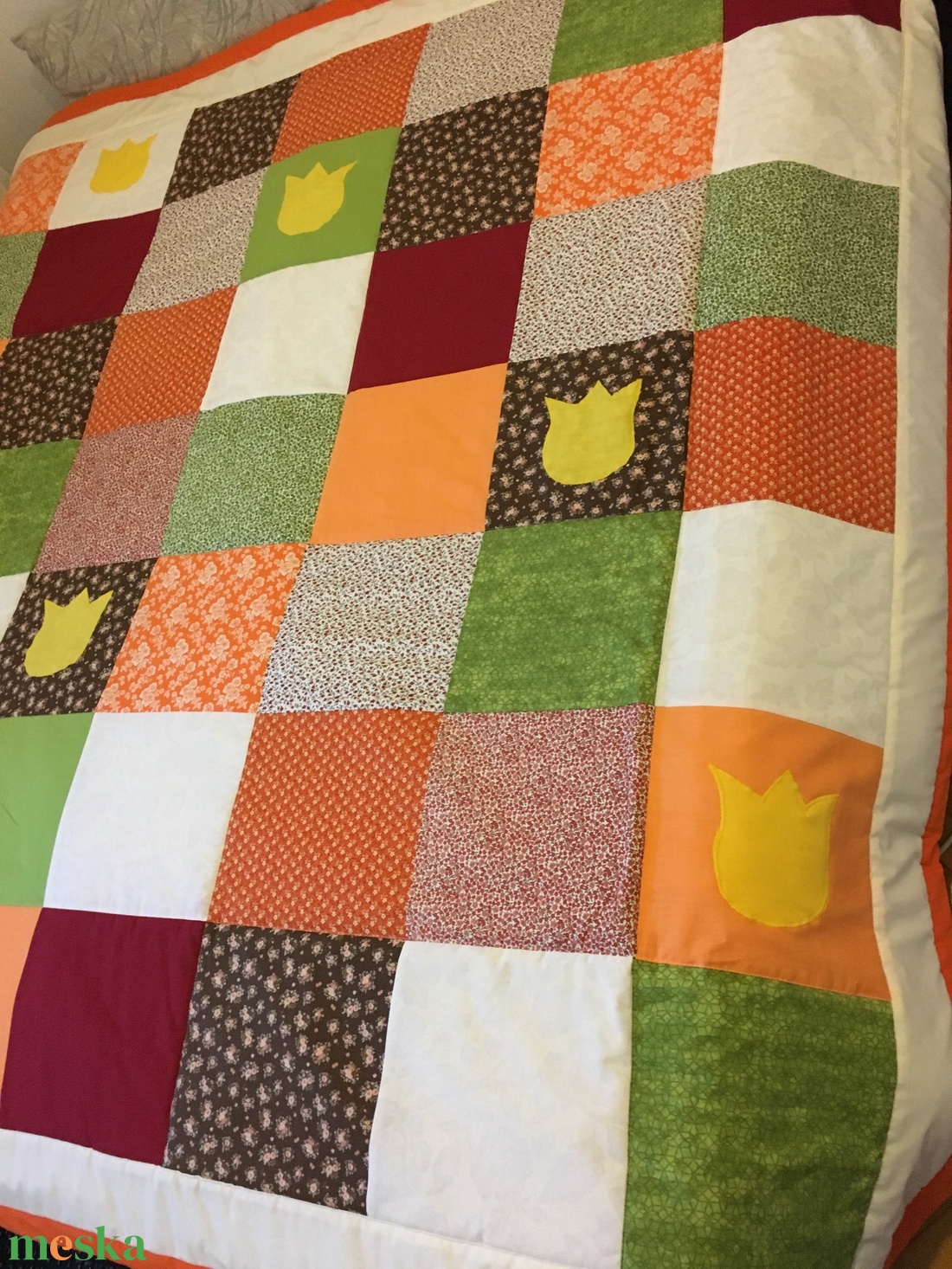 patchwork takaró, tulipánnal - otthon & életmód - lakástextil - felnőtt takaró, pléd - Meska.hu patchwork takaró, tulipánnal - otthon & életmód - lakástextil - felnőtt takaró, pléd - Meska.hu