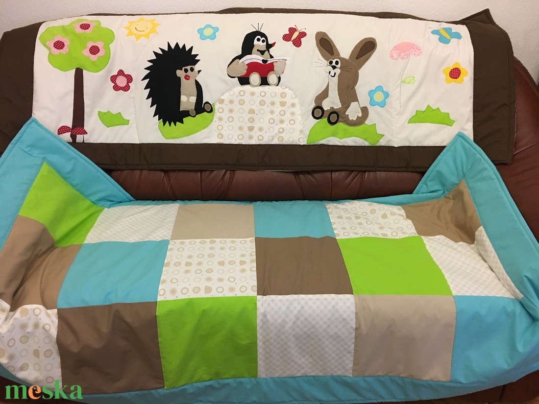 patchwork falvédő,takaró szettben, Kisvakond, süni, - otthon & életmód - lakástextil - ágytakaró - Meska.hu