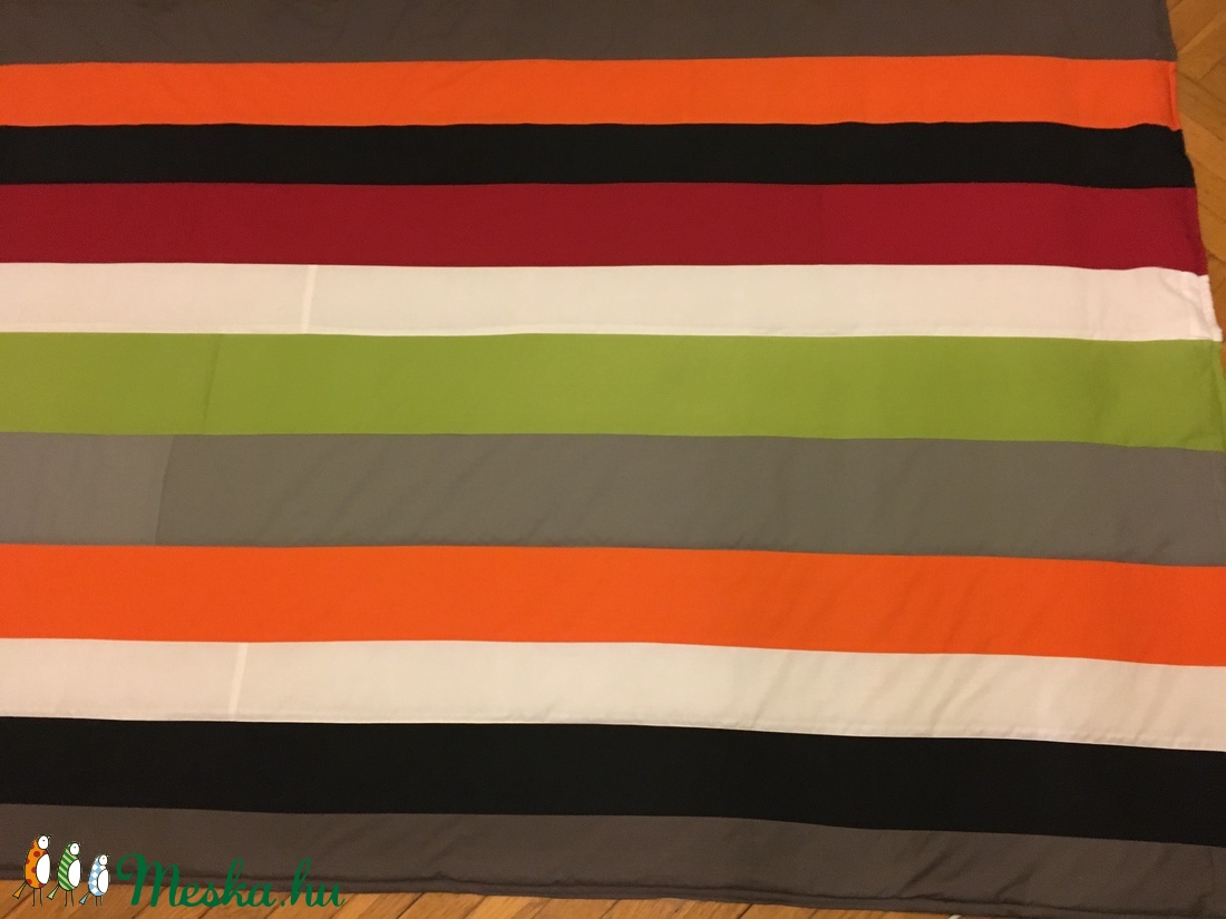Patchwork takaró, szürke-zöld-narancs színekből - otthon & lakás - lakástextil - felnőtt takaró, pléd - Meska.hu