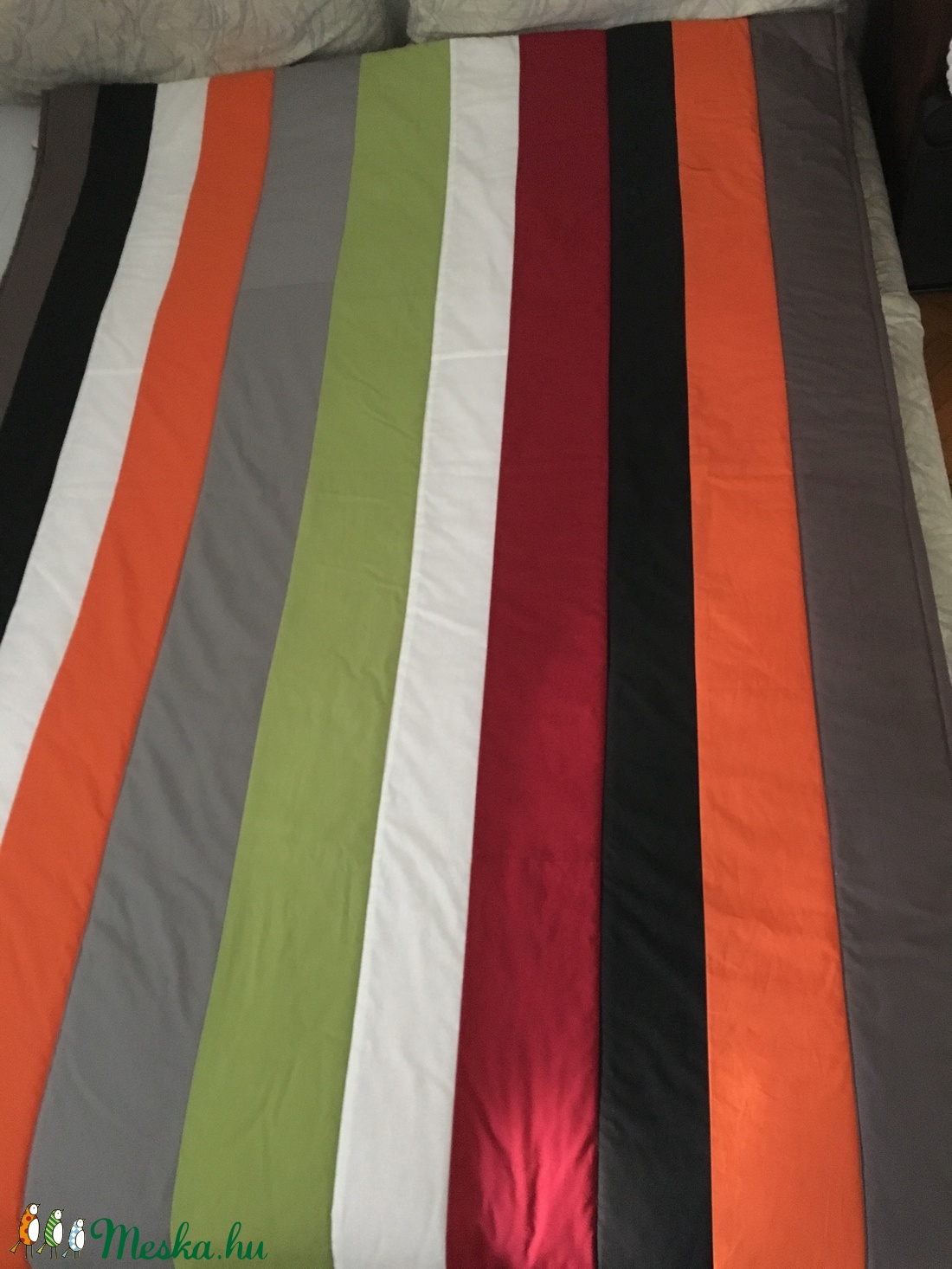 Patchwork takaró, szürke-zöld-narancs színekből - otthon & lakás - lakástextil - felnőtt takaró, pléd - Meska.hu Patchwork takaró, szürke-zöld-narancs színekből - otthon & lakás - lakástextil - felnőtt takaró, pléd - Meska.hu