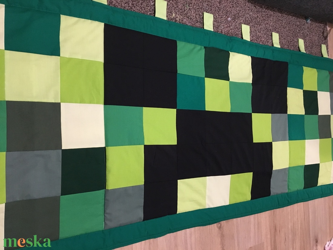 Minecraft Creeper patchwork falvédő, takaró - otthon & lakás - lakástextil - Meska.hu
