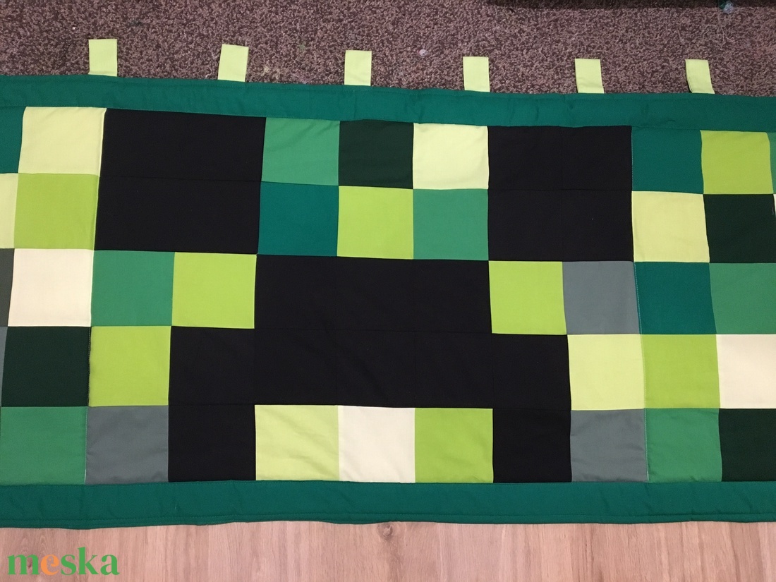 Minecraft Creeper patchwork falvédő, takaró - otthon & lakás - lakástextil - Meska.hu