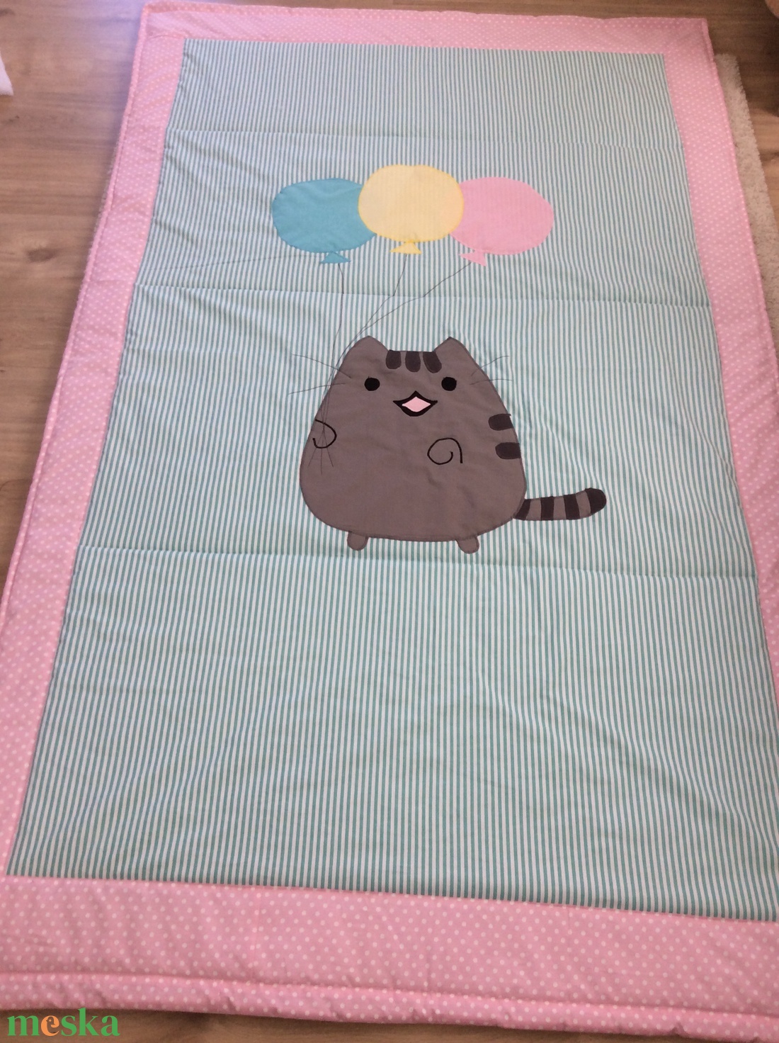 Pusheen cat patchwork ,falvédő, takaró - otthon & lakás - lakástextil - Meska.hu