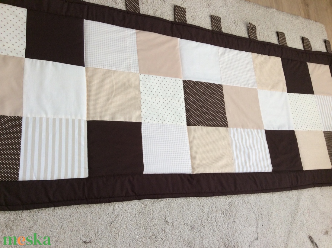 Patchwork falvédő barna-drapp - otthon & lakás - lakástextil - falvédő - Meska.hu