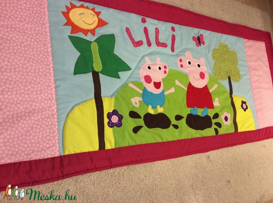 Patchwork falvédő, takarő Peppa malac - otthon & lakás - babaszoba, gyerekszoba - falvédő gyerekszobába - Meska.hu Patchwork falvédő, takarő Peppa malac - otthon & lakás - babaszoba, gyerekszoba - falvédő gyerekszobába - Meska.hu
