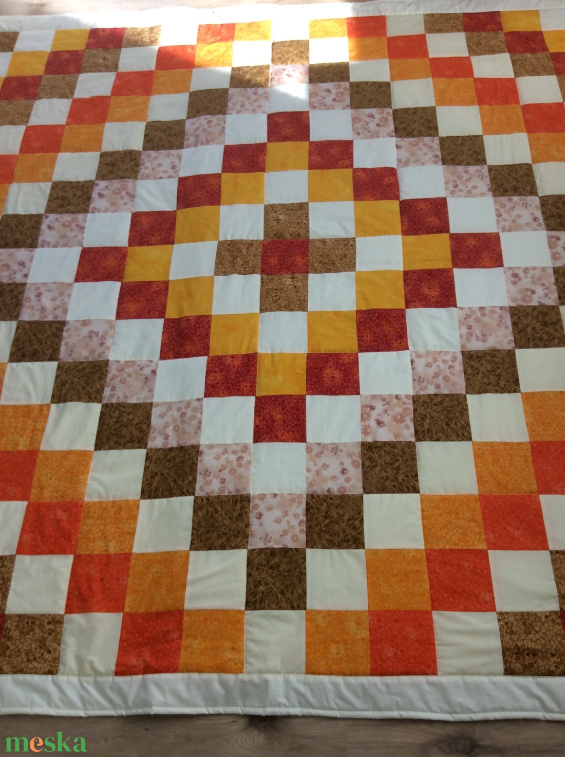 patchwork takaró sárga, narancs-barna- bézs - otthon & életmód - lakástextil - ágytakaró - Meska.hu patchwork takaró sárga, narancs-barna- bézs - otthon & életmód - lakástextil - ágytakaró - Meska.hu