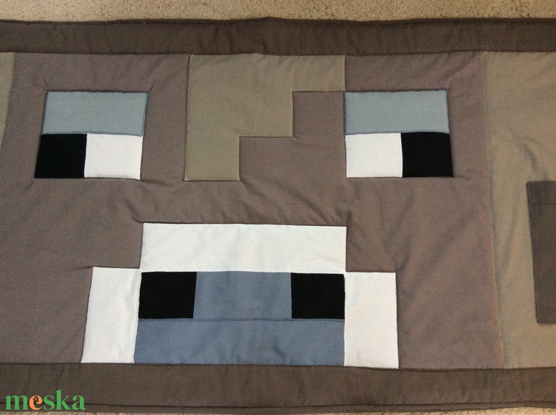 Minecraft bika patchwork falvédő, takaró zsebekkel - otthon & lakás - babaszoba, gyerekszoba - falvédő gyerekszobába - Meska.hu