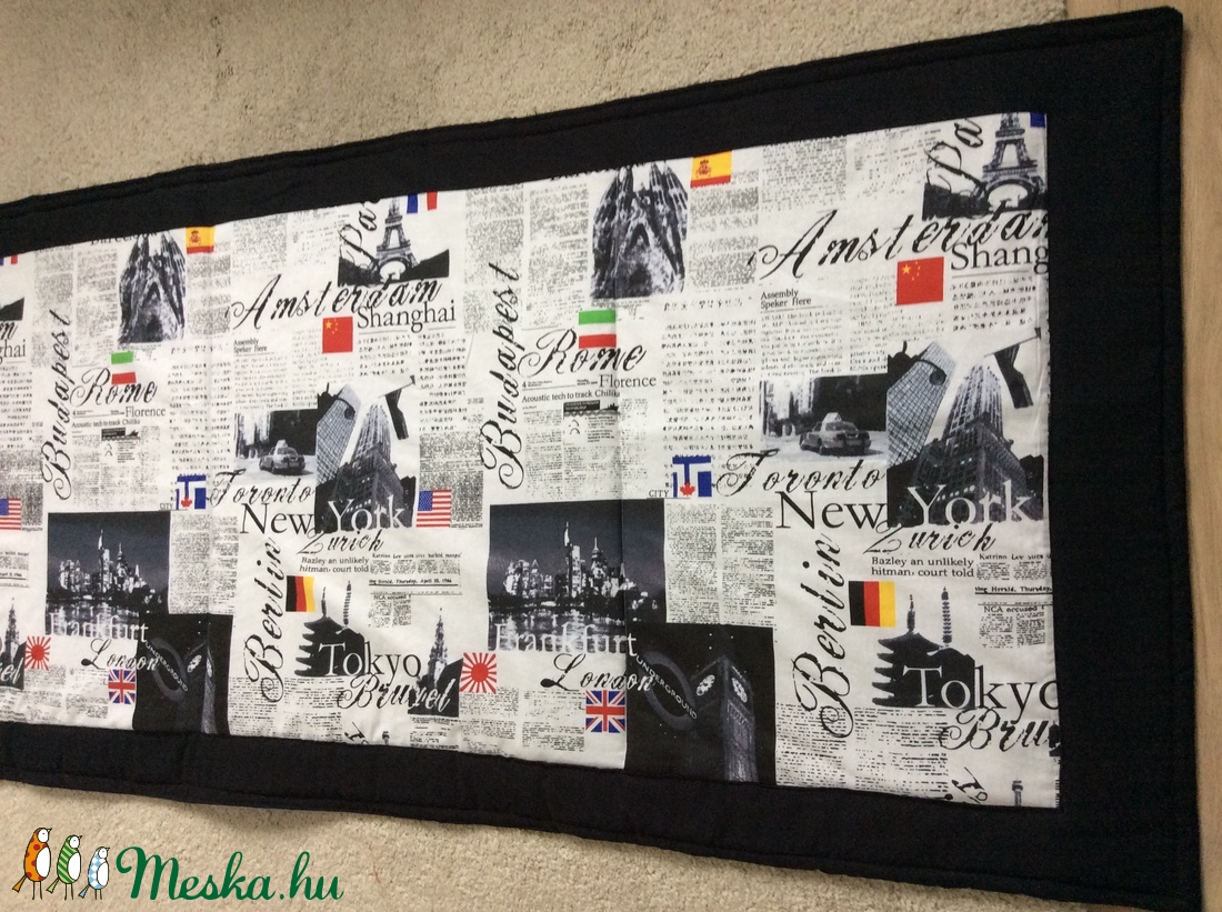 Feliratos patchwork falvédő takaró Nagy városok - - Meska.hu Feliratos patchwork falvédő takaró Nagy városok - - Meska.hu