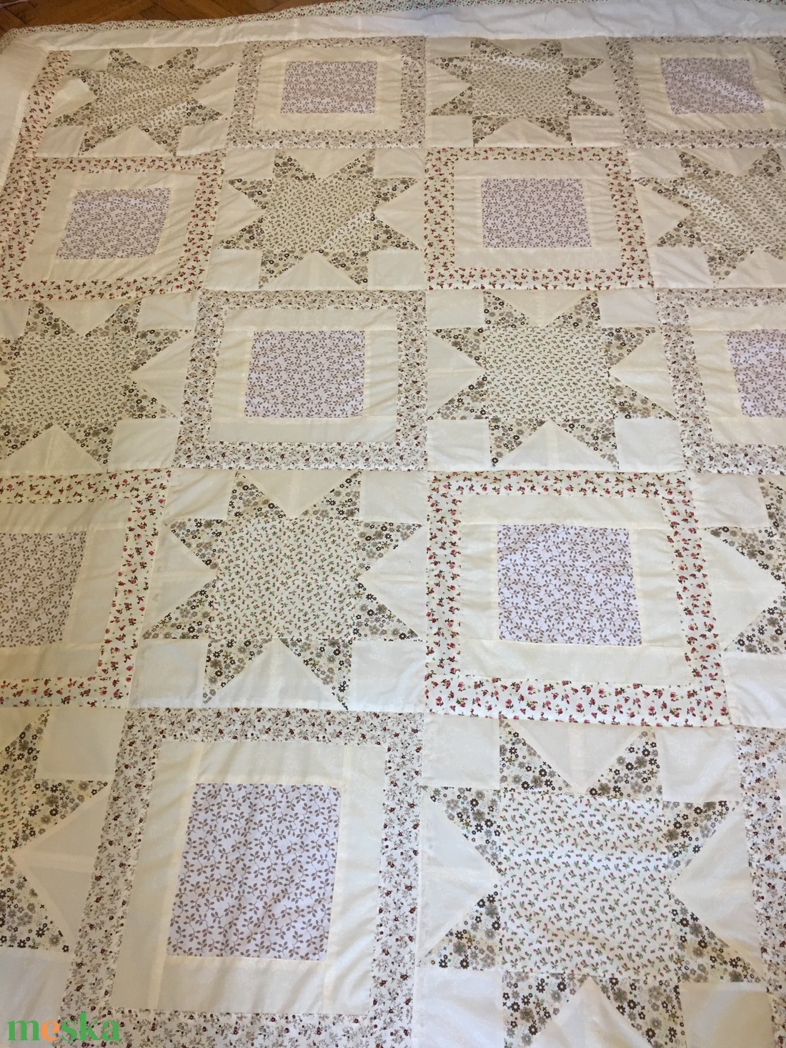 patchwork takaró csillag motívumokból pasztell kisvirágos - otthon & életmód - lakástextil - ágytakaró - Meska.hu patchwork takaró csillag motívumokból pasztell kisvirágos - otthon & életmód - lakástextil - ágytakaró - Meska.hu