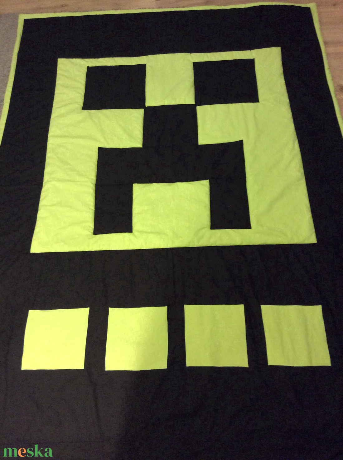 Minecraft Creeper patchwork falvédő, takaró - otthon & életmód - babaszoba, gyerekszoba - falvédő gyerekszobába - Meska.hu Minecraft Creeper patchwork falvédő, takaró - otthon & életmód - babaszoba, gyerekszoba - falvédő gyerekszobába - Meska.hu