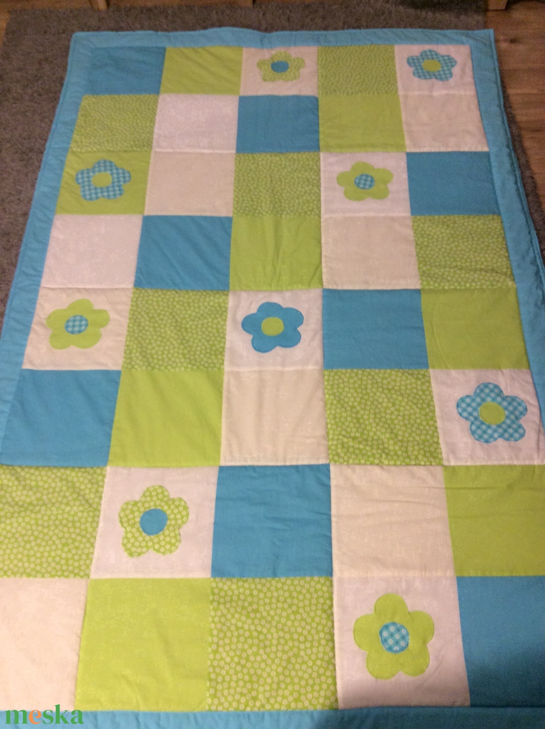 patchwork takaró, falvédő, türkiz-zöld, virágmintával - otthon & lakás - lakástextil - takaró - Meska.hu patchwork takaró, falvédő, türkiz-zöld, virágmintával - otthon & lakás - lakástextil - takaró - Meska.hu