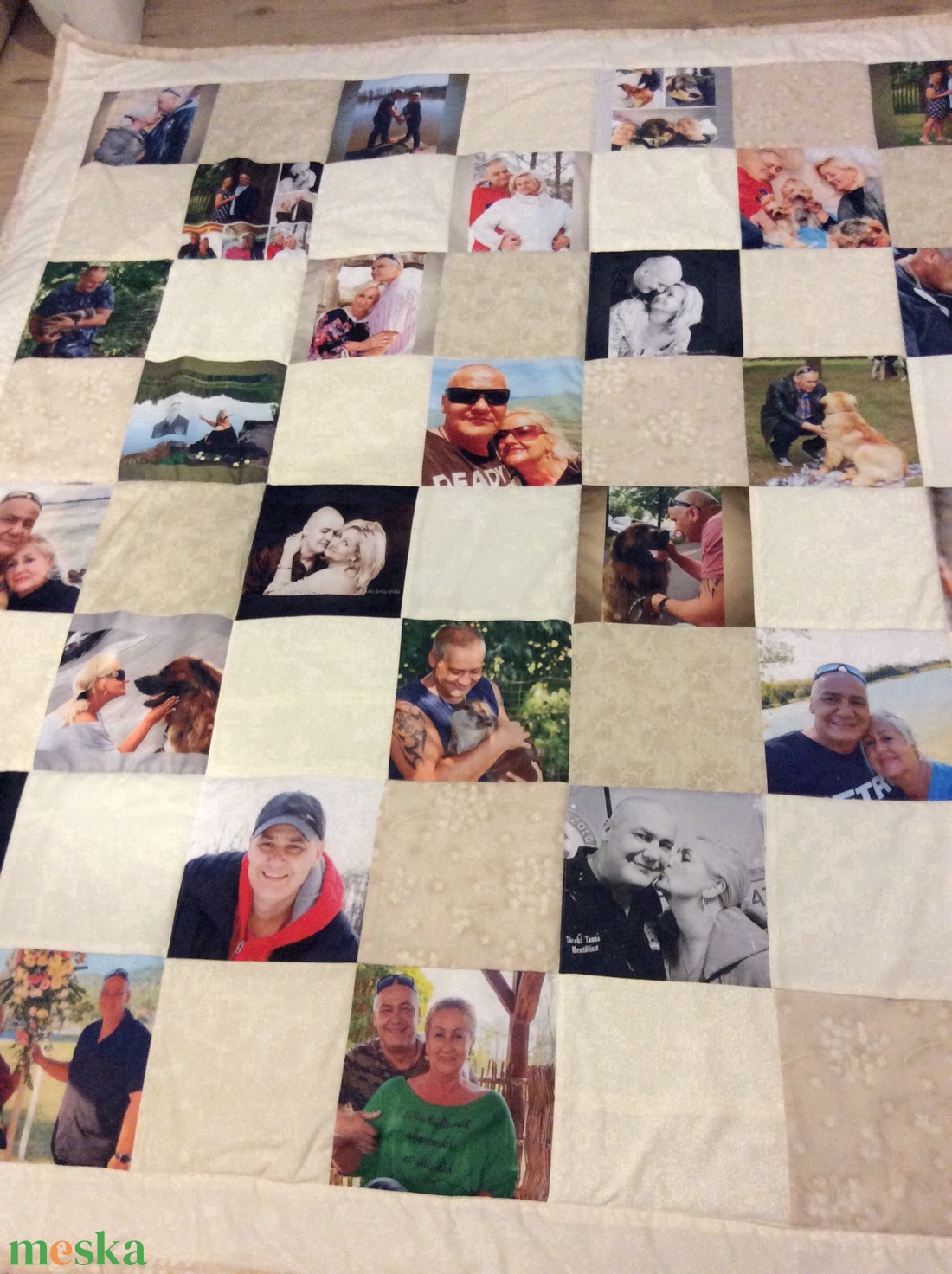 Fényképes patchwork takaró, bézs - otthon & életmód - lakástextil - ágytakaró - Meska.hu Fényképes patchwork takaró, bézs - otthon & életmód - lakástextil - ágytakaró - Meska.hu