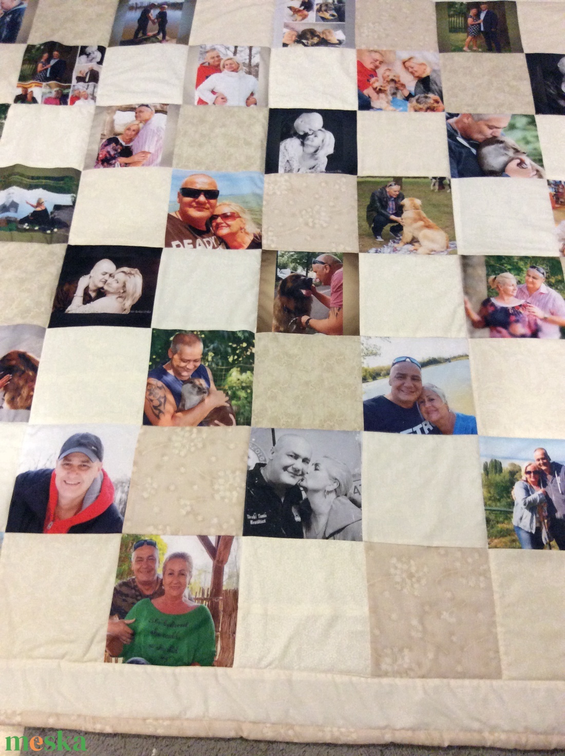 Fényképes patchwork takaró, bézs - otthon & életmód - lakástextil - ágytakaró - Meska.hu Fényképes patchwork takaró, bézs - otthon & életmód - lakástextil - ágytakaró - Meska.hu