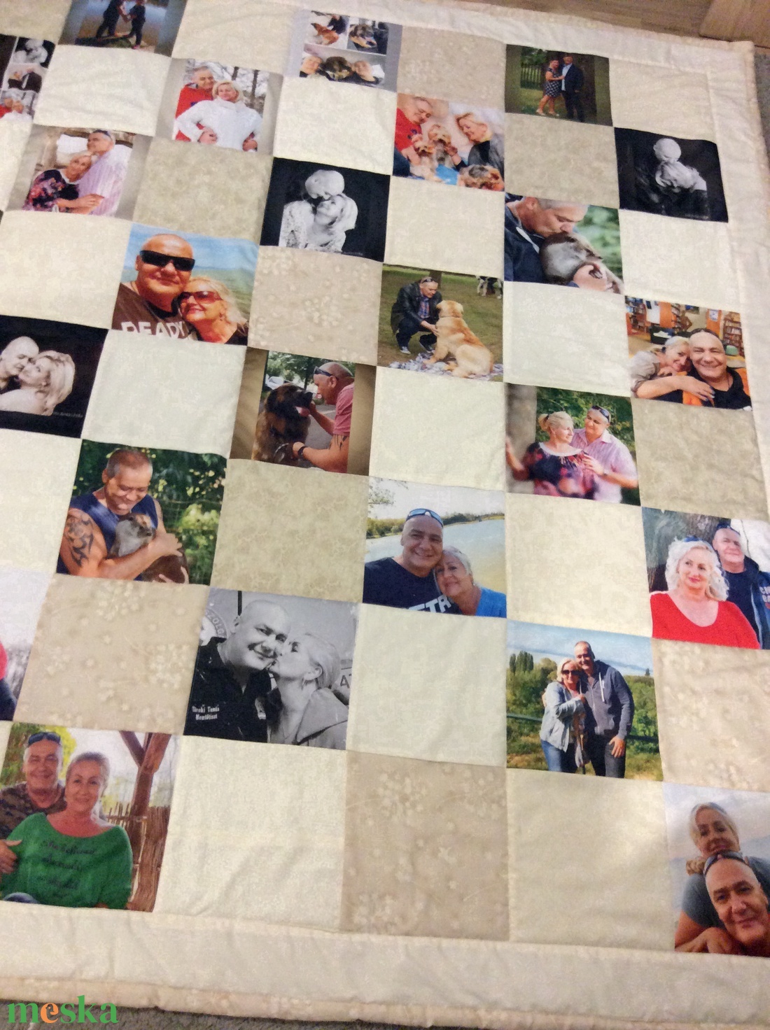 Fényképes patchwork takaró, bézs - otthon & életmód - lakástextil - ágytakaró - Meska.hu Fényképes patchwork takaró, bézs - otthon & életmód - lakástextil - ágytakaró - Meska.hu