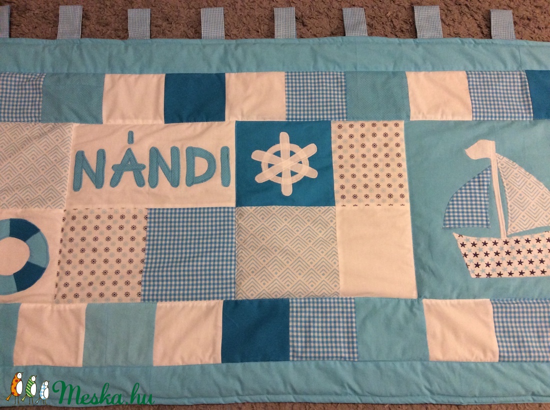 patchwork türkiz tengerész falvédő - otthon & életmód - lakástextil - párna & párnahuzat - Meska.hu patchwork türkiz tengerész falvédő - otthon & életmód - lakástextil - párna & párnahuzat - Meska.hu